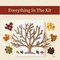 DIY Fall Tree Button Art Canvas Kit, 8x10 with Buttons & Tree Template